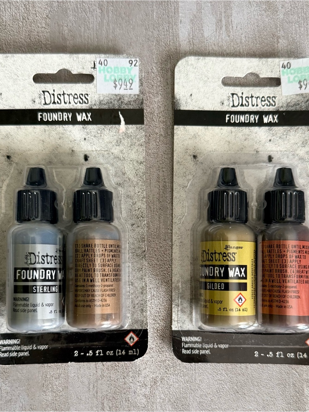 Tim Holtz GRUNDEBOARD, Distress Oxide & Foundry Wax (Gold-Silver-Copper-Bronze) - Picture 4 of 7